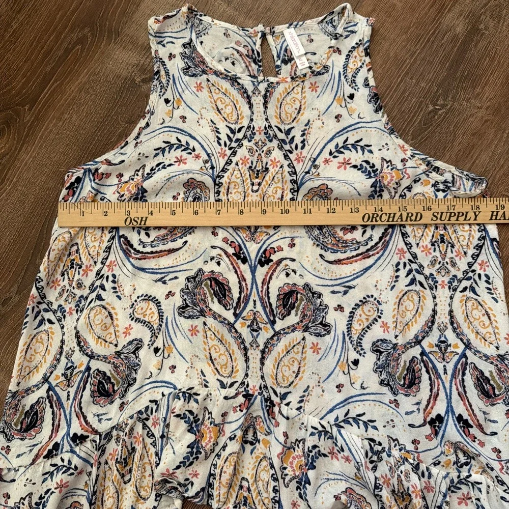 Womens sz XL Francesca's Miami Hippie/Boho Shirt Asymetrical hem